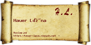Hauer Léna névjegykártya